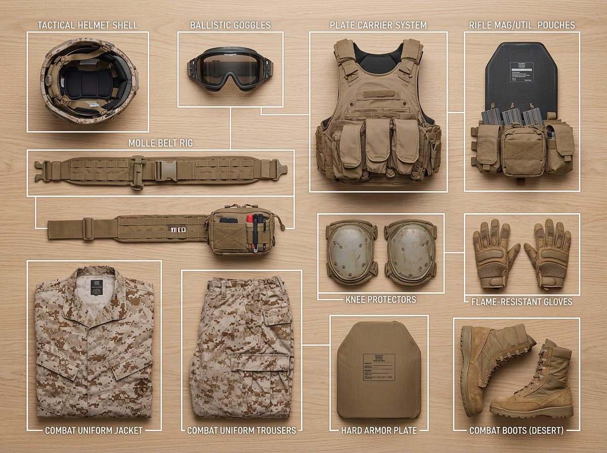 Knolling Style Flat-Lay Prompt with Labeled Disassembled Parts 1