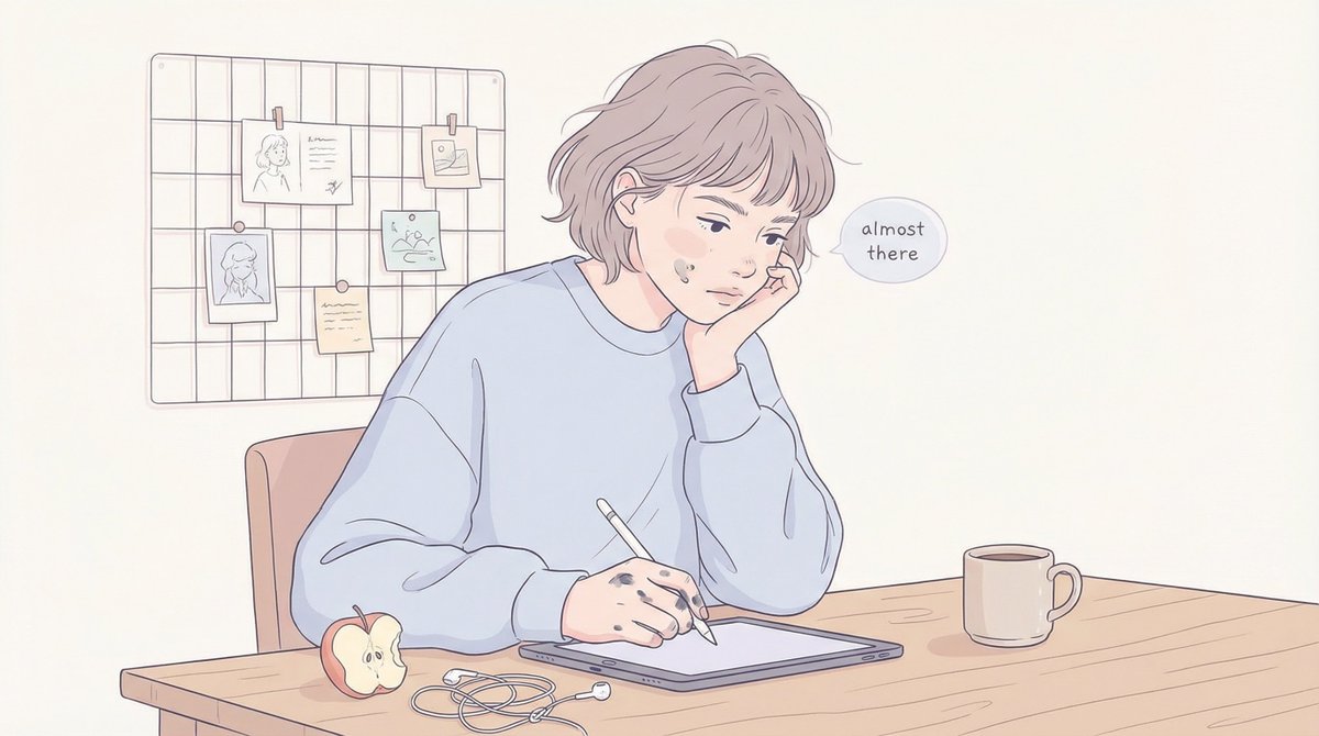 Cozy Minimal Line Art Character Study 1