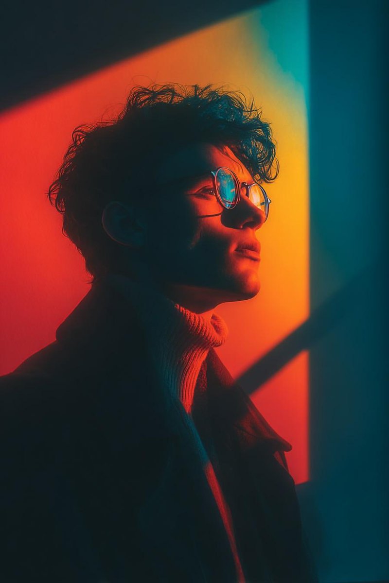 Cinematic Portrait with Geometric Window Light 2
