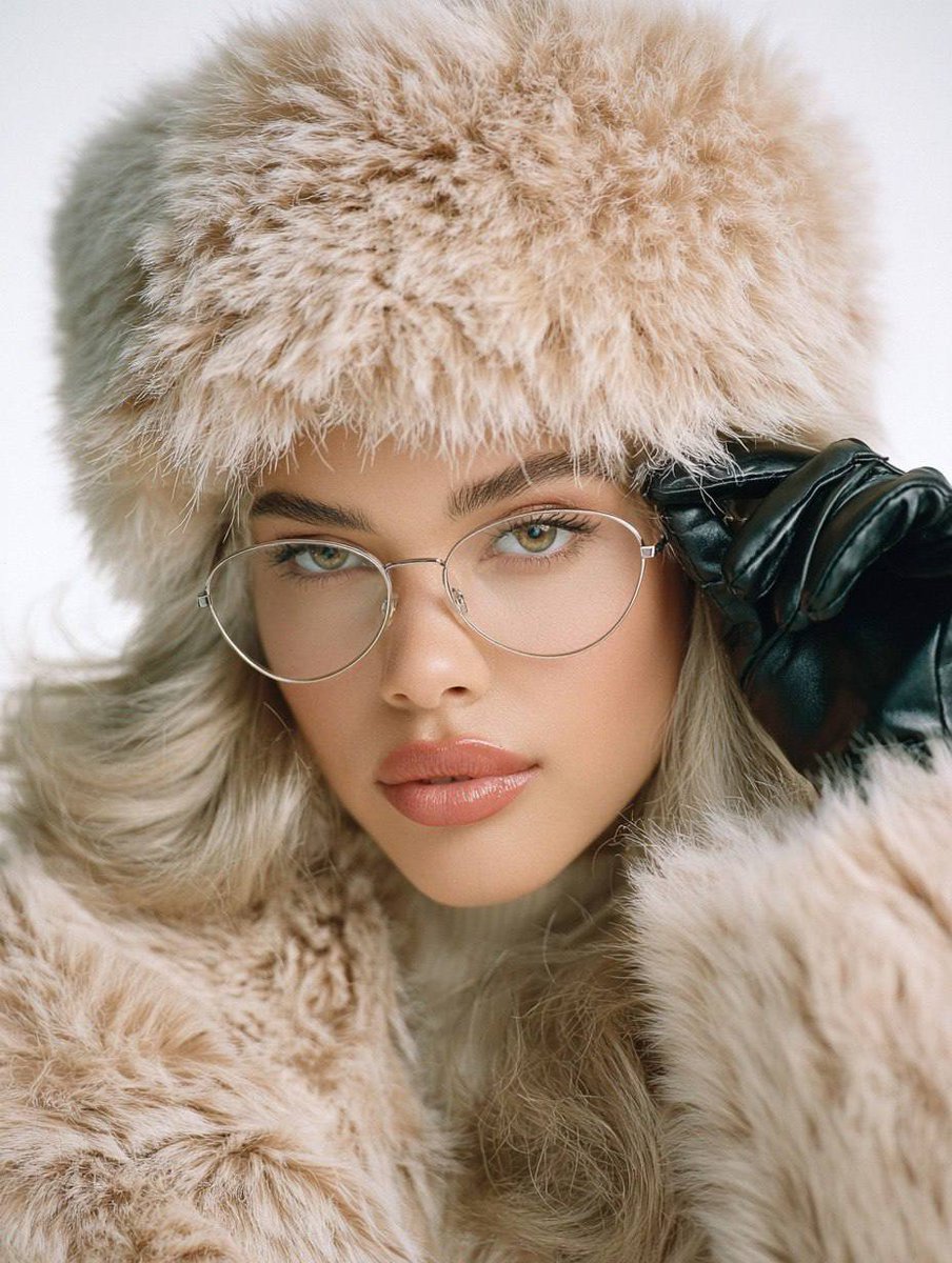 Nineties Fashion Fur Hat Portrait 2
