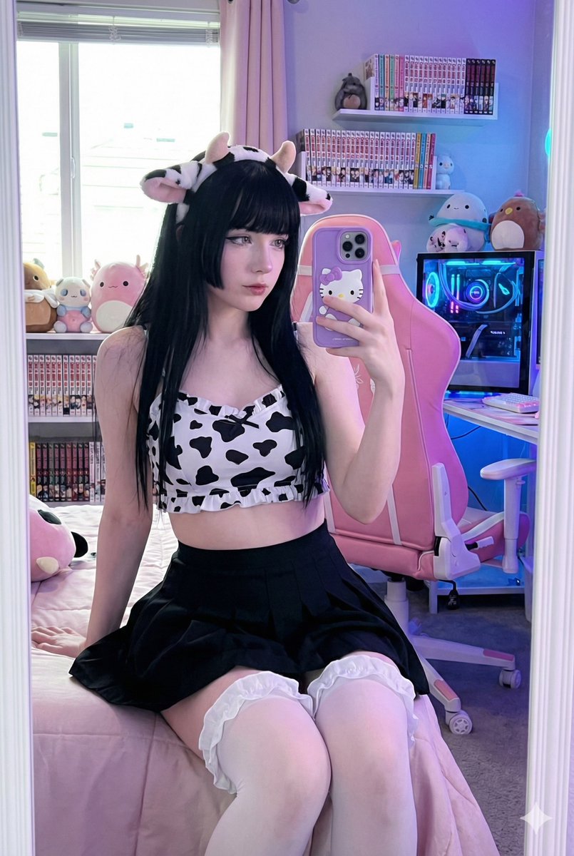 Kawaii Gamer Cosplay Mirror Selfie Prompt 1