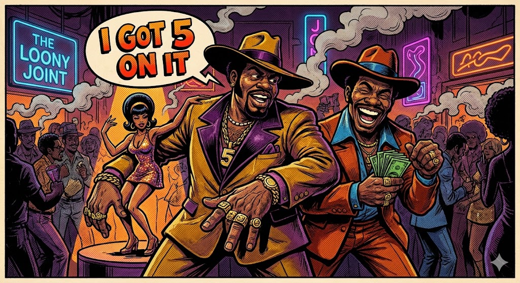 Blaxploitation Comic Art 'I Got 5 On It' Prompt 1