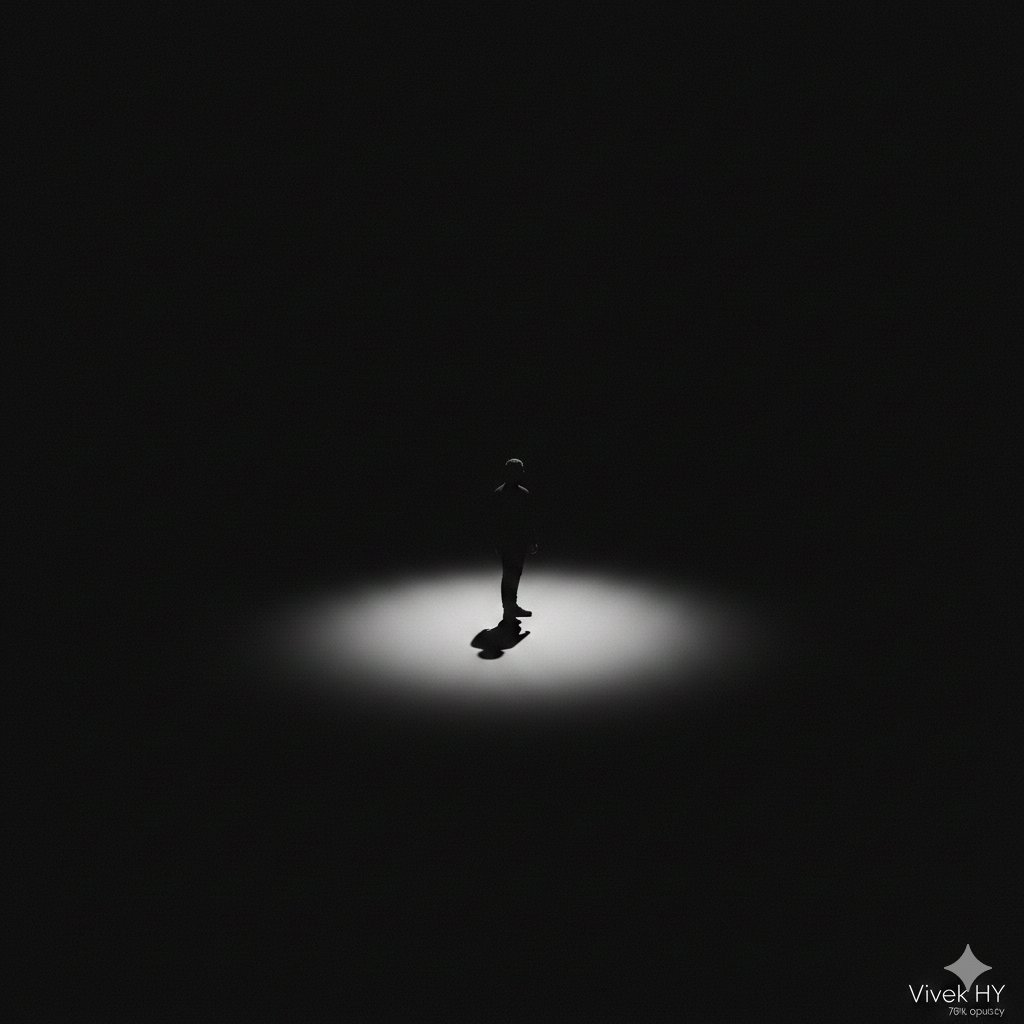 Minimal Silhouette Spotlight Prompt with Signature 1