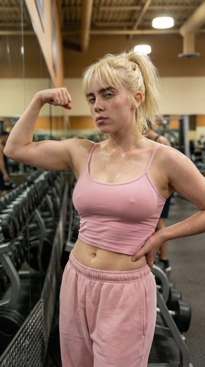 Ultra Photorealistic Gym Mirror Selfie Prompt (Billie Eilish Style) 3
