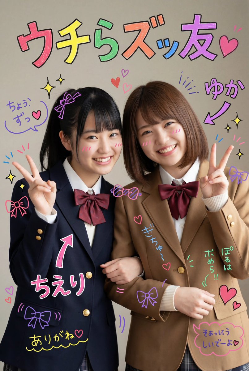 Purikura Style Text and Arrow Overlay Prompt 2