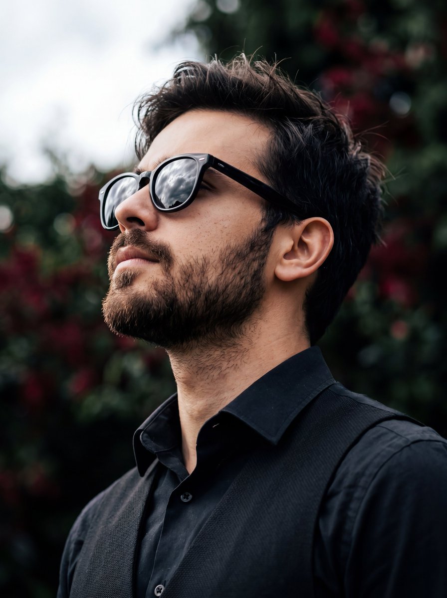 Side Profile Bearded Man Portrait 1