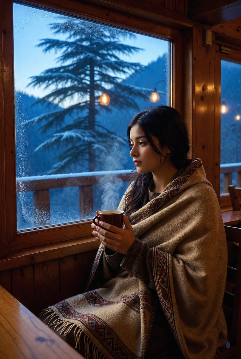 Cozy Winter Cafe Scene in Shimla (Duplicate) 1