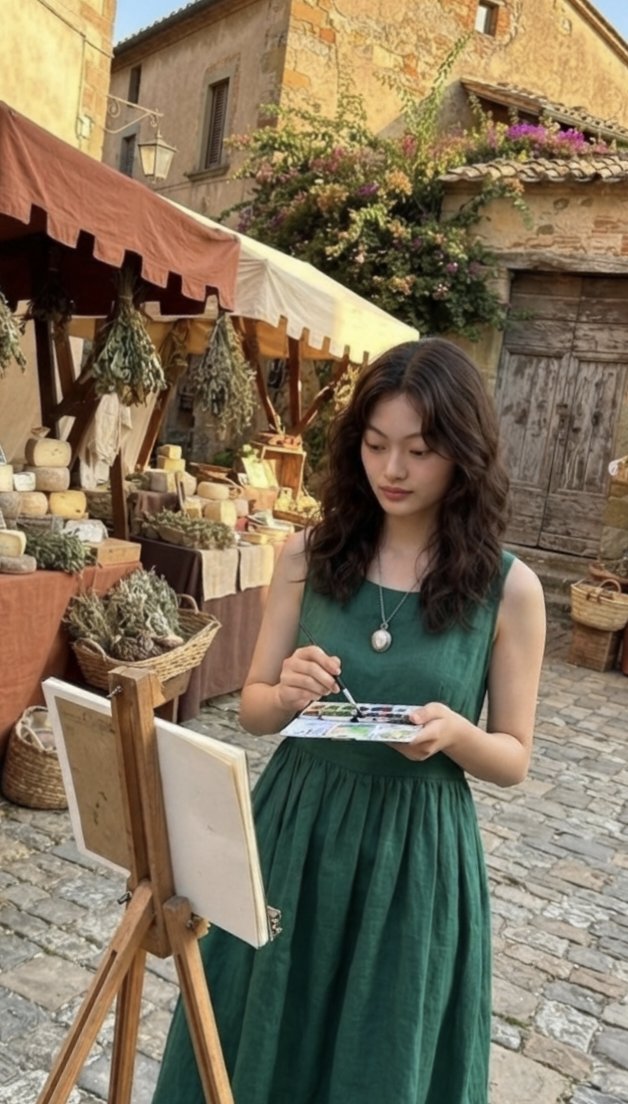 European Marketplace Painting Scene 1