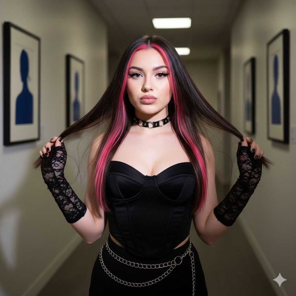 Y2K Digital Flash Influencer Aesthetic Portrait 1
