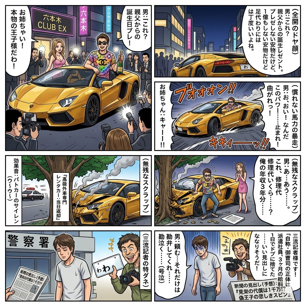 Four-Panel Manga: Rental Heir's 'Wa' Number Accident 1
