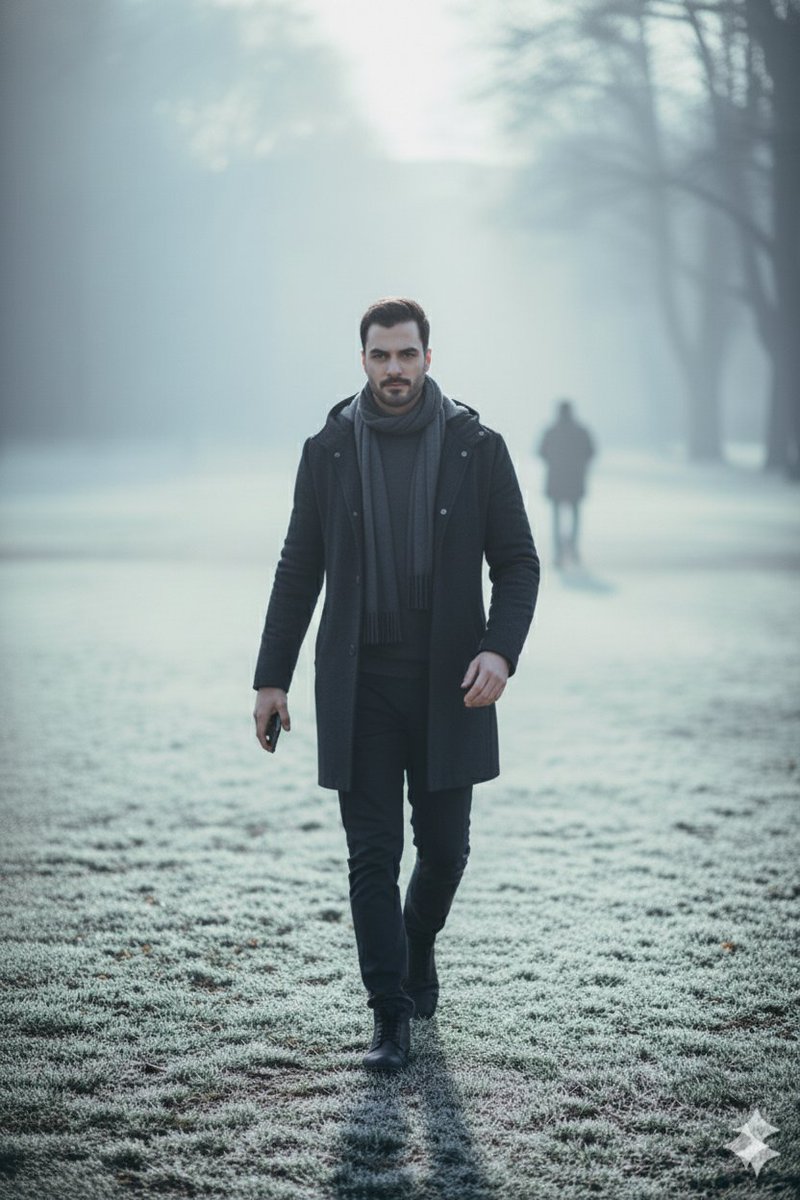 Hyperreal winter park walk portrait 2