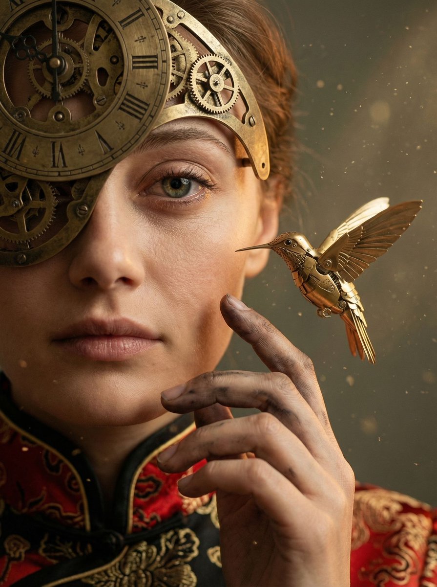 Game Asset - Mechanical Melancholy Macro Portrait Prompt