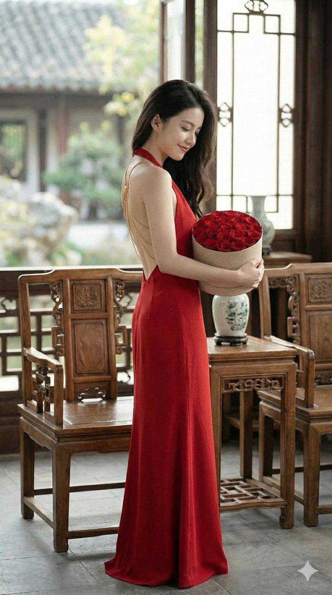 Romantic Opulence Portrait Prompt (Red Dress) 1