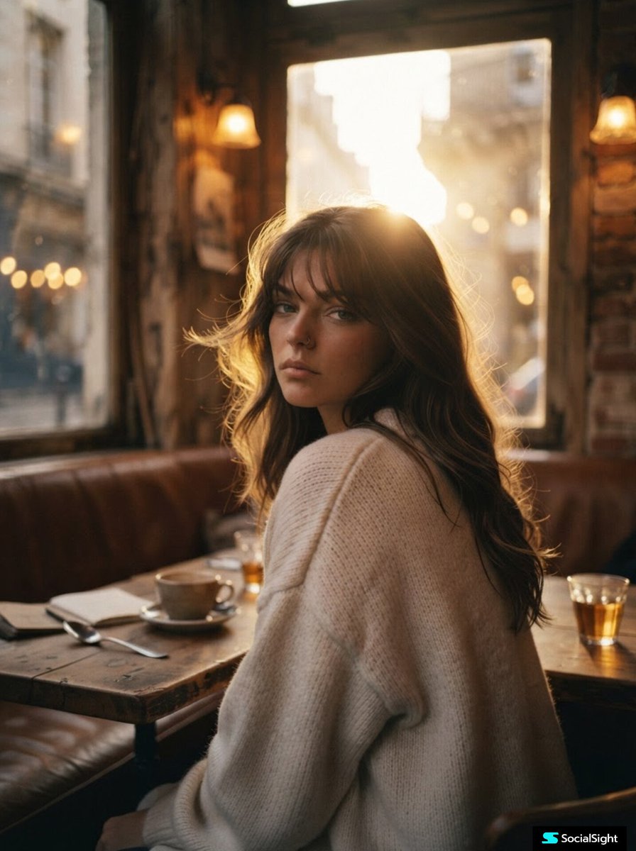 Golden Hour Cafe Cinematic Portrait 1