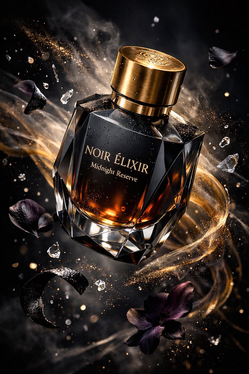 Luxury Perfume Commercial Render Prompt (NOIR ÉLIXIR) 2
