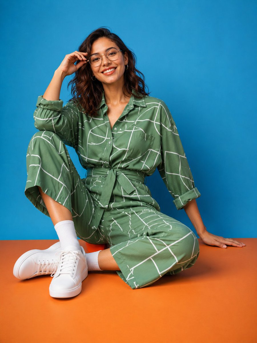 Patterned Orange Jumpsuit Fashion Lifestyle 4