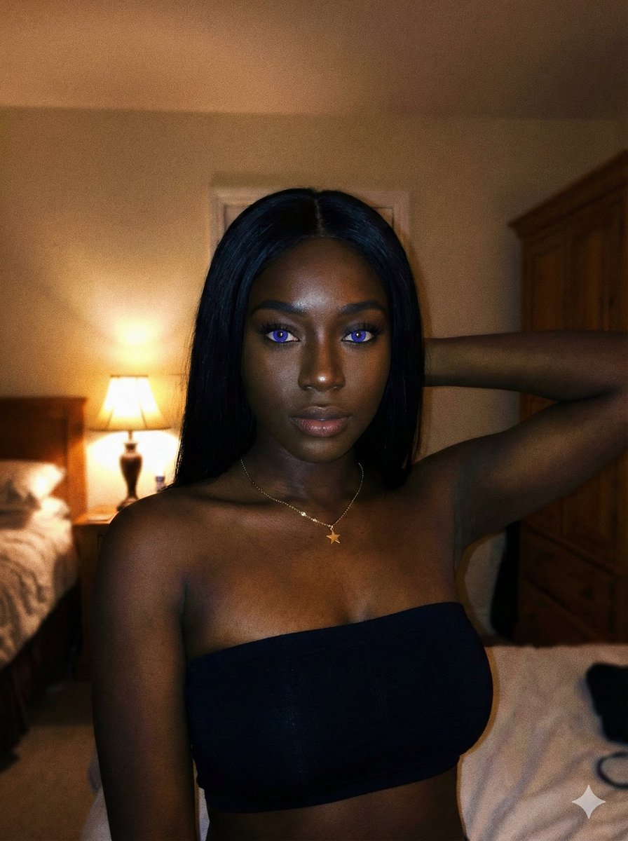 Deep Black Skin Selfie Portrait Prompt 1