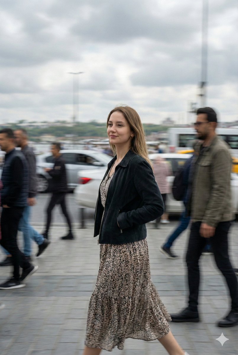 Cinematic Motion Blur Street Portrait Prompt 1