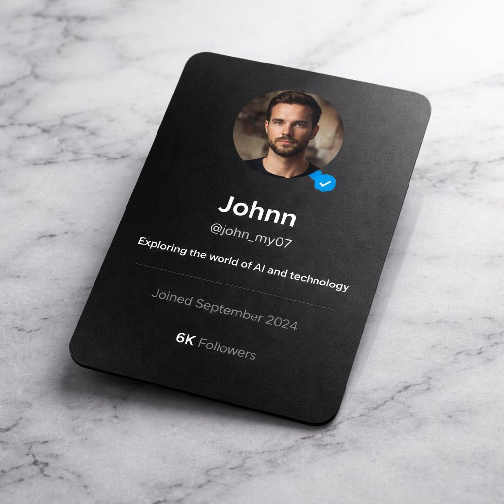 High-End Editorial Photoshoot of a Social Media Profile Card 2