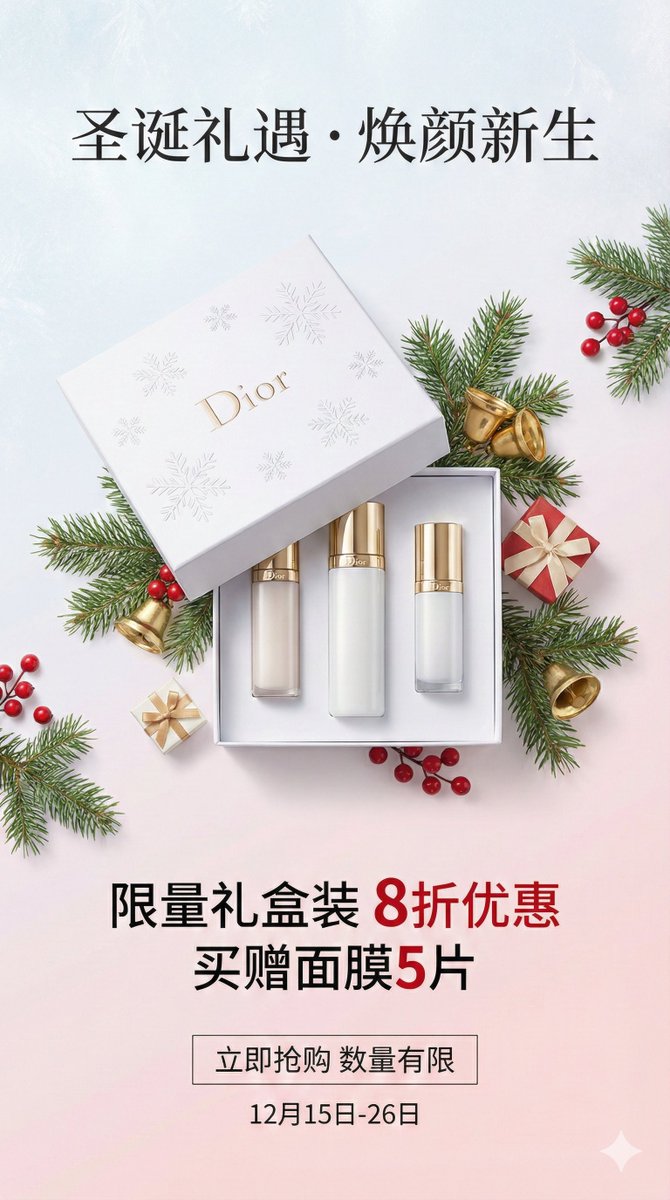 Christmas Skincare Set Promotion Card 1