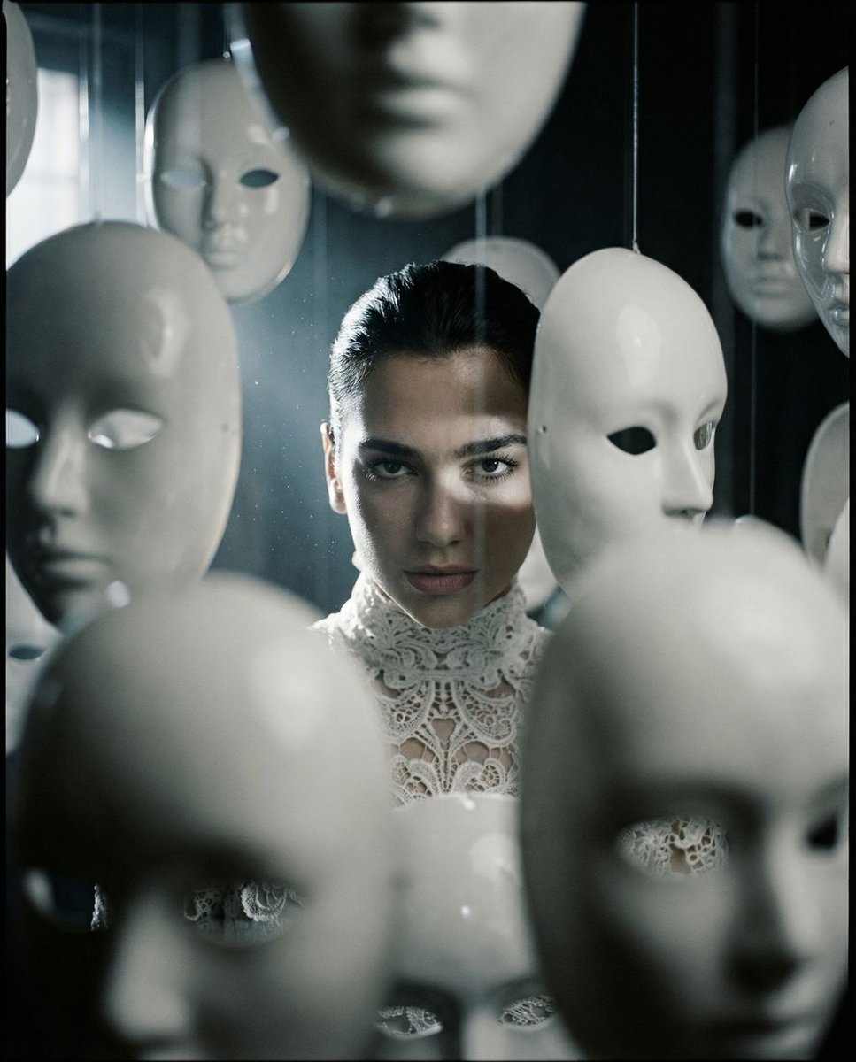 Surreal porcelain mask portrait 1