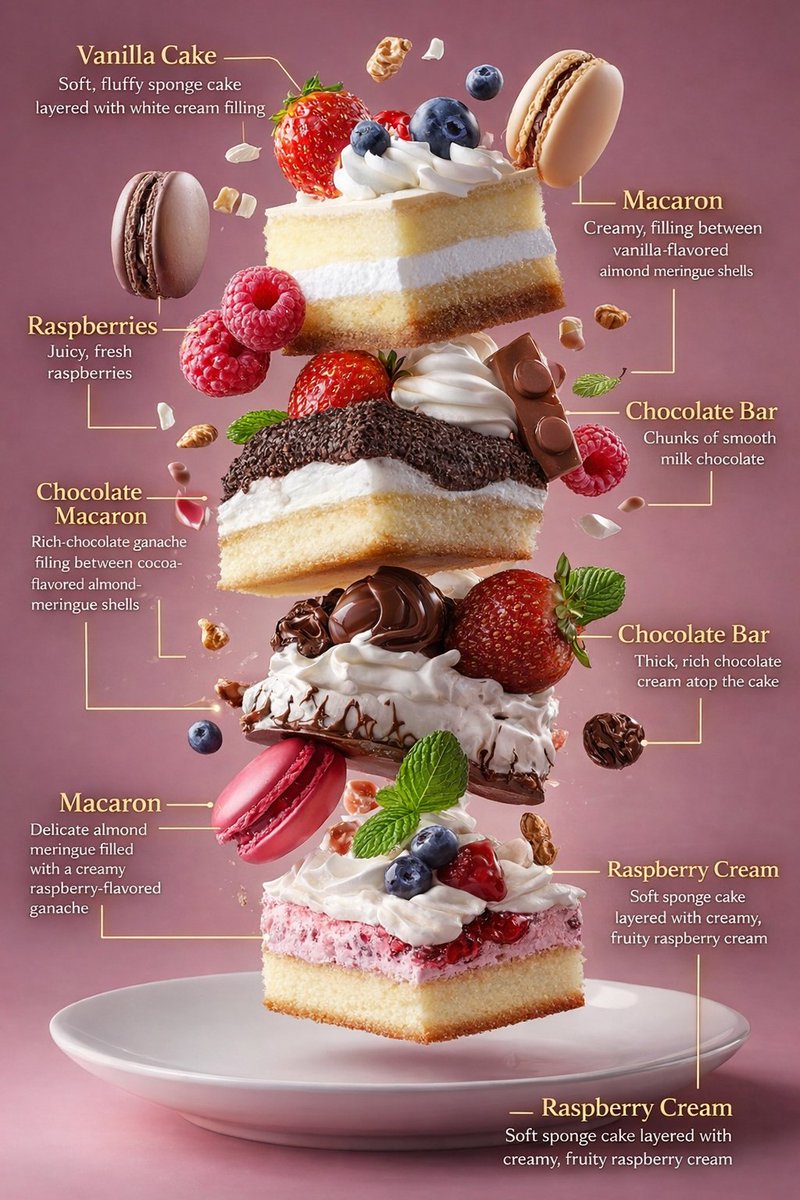 Hyper-Realistic Exploded Food Infographic Prompt 4