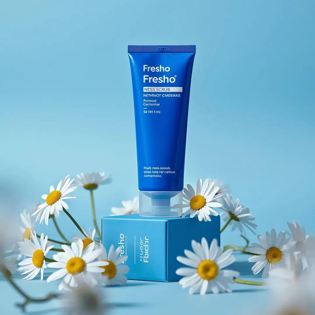 Ultra-Realistic Skincare Product Photography Prompt (Cobalt Blue) 3