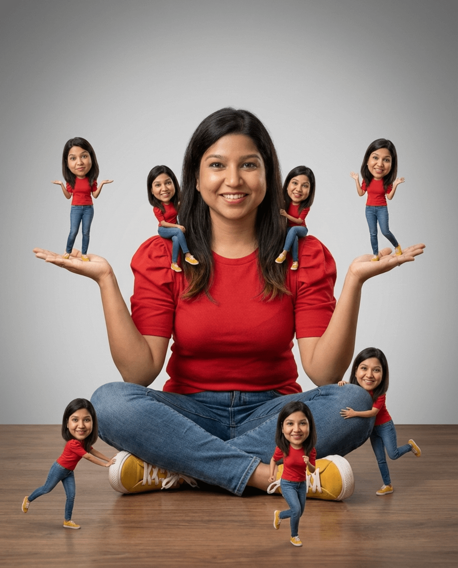 Photorealistic Cinematic Portrait with Miniature Clones 1