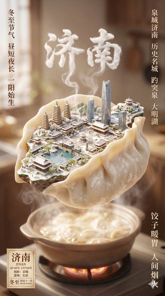 Winter Solstice City Food Art Poster Prompt 2