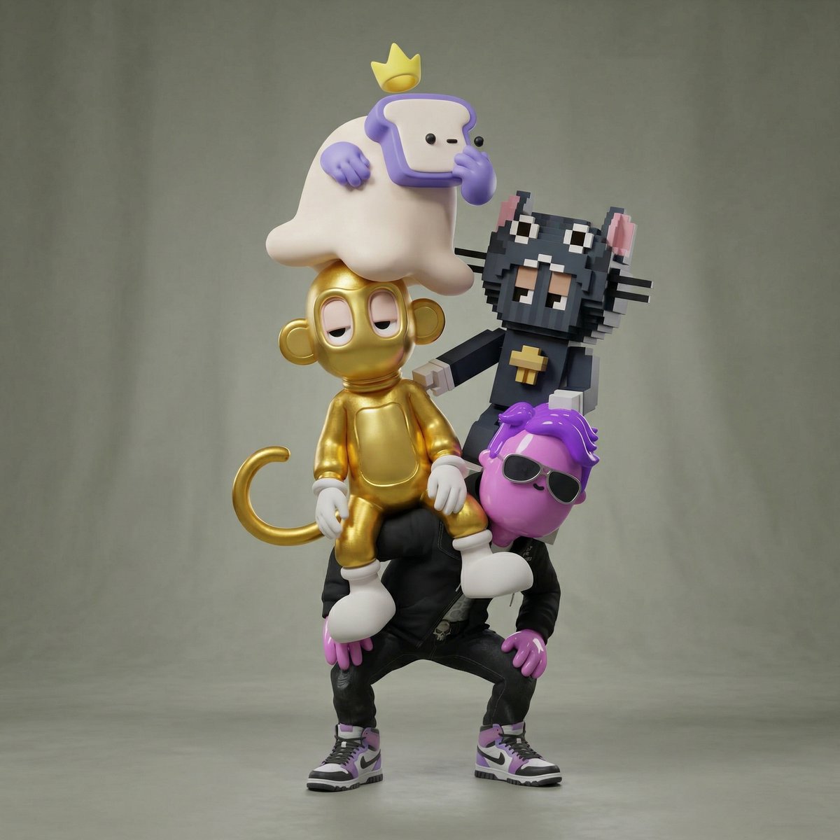 Awkward Stacked NFT Family Portrait 1