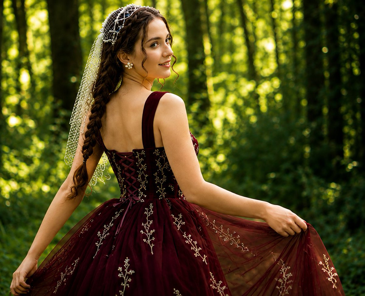 Ethereal Garden Portrait with Blue Butterfly 4
