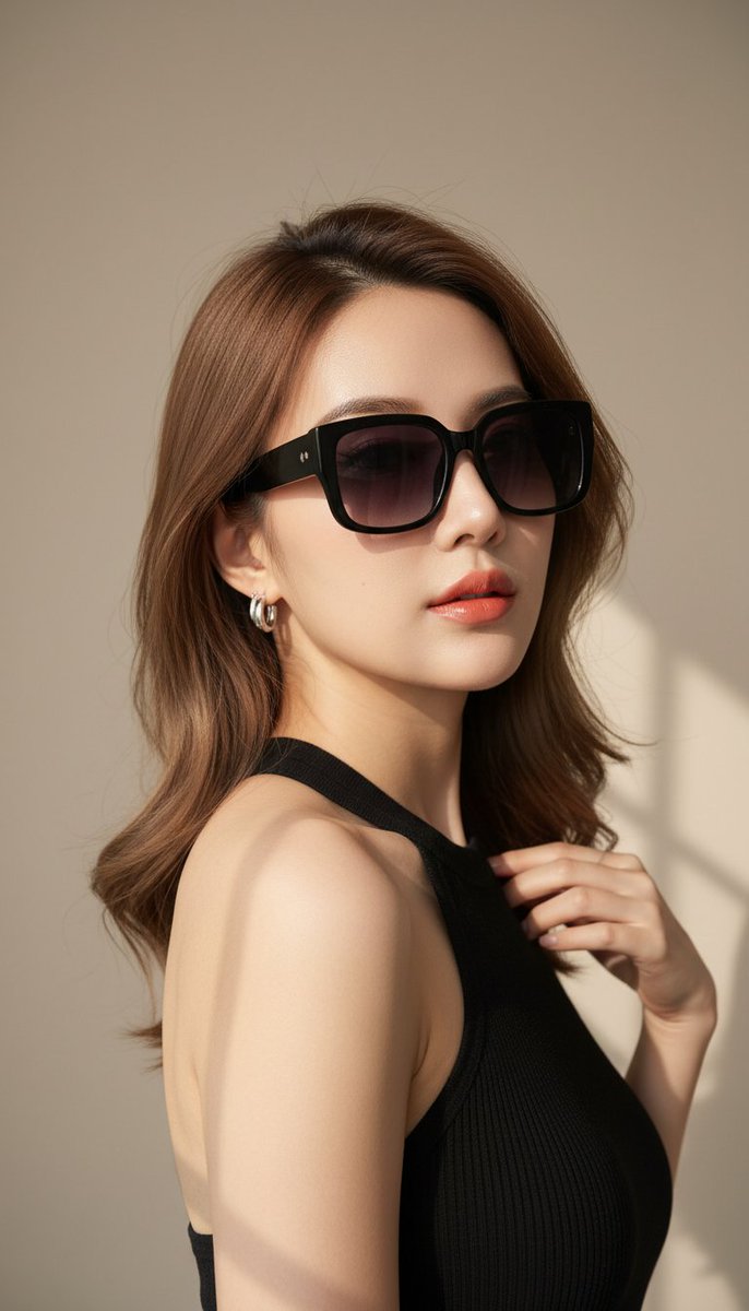 East Asian Woman in Ribbed Halter Top 4