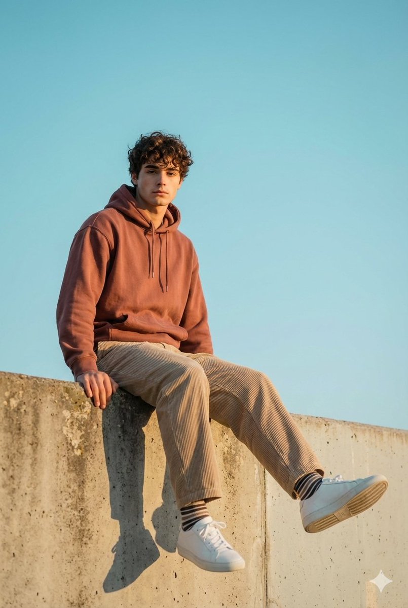 Cinematic Outdoor Portrait in Streetwear at Golden Hour 1