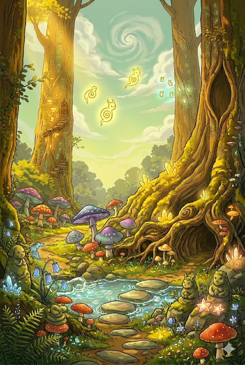 Whimsical Forest Cottage Illustration 1