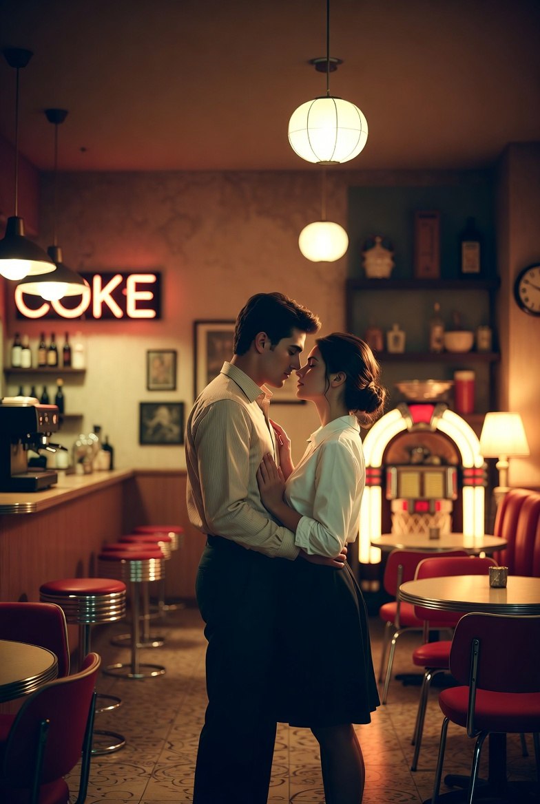 Romantic 1950s Diner Scene 1