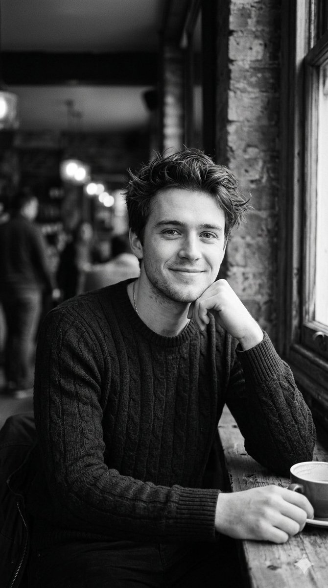 Black and White Cafe Portrait 1