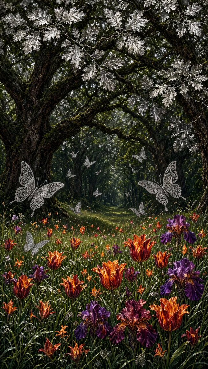 Silver Oak Forest Fantasy Scene 1