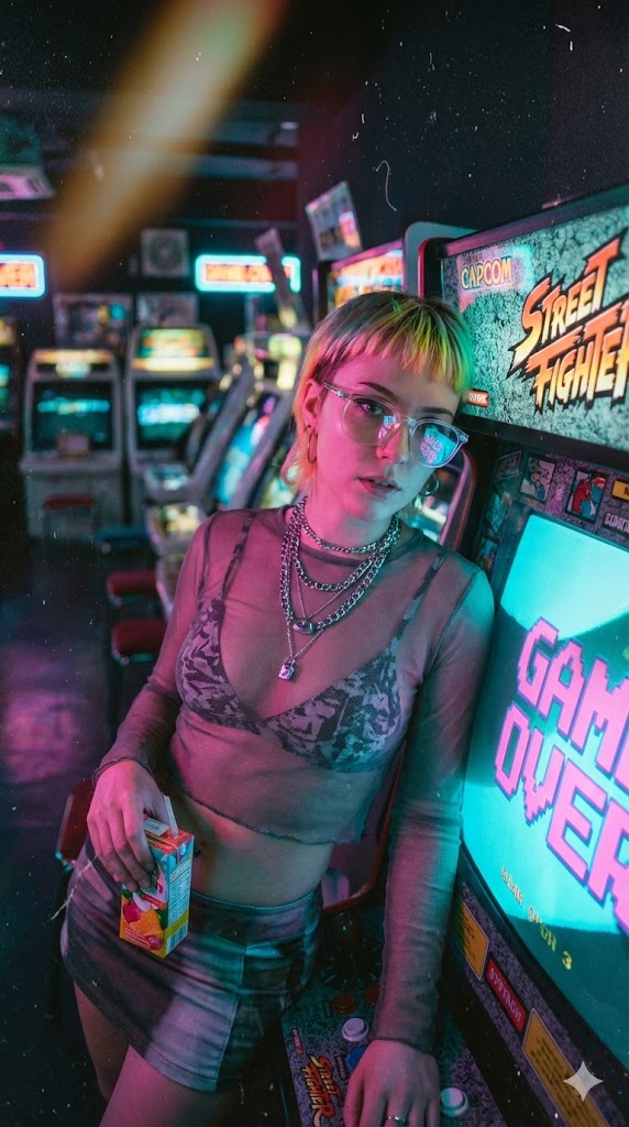 Retro-Futuristic Arcade Photography Portrait 1