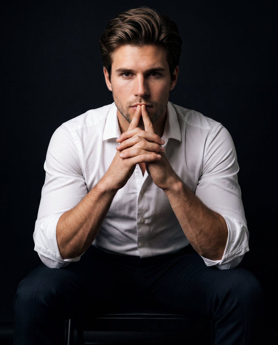 Intense Low-Key Studio Portrait 1