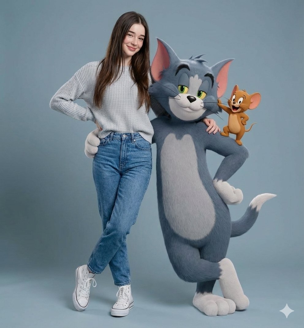 Hyper-realistic Portrait with Tom & Jerry 3D Characters 1