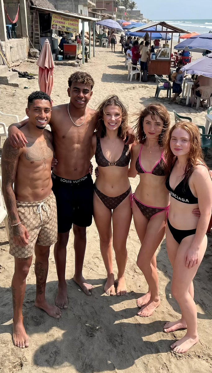 Celebrity Group Photo on Tropical Beach Prompt 1