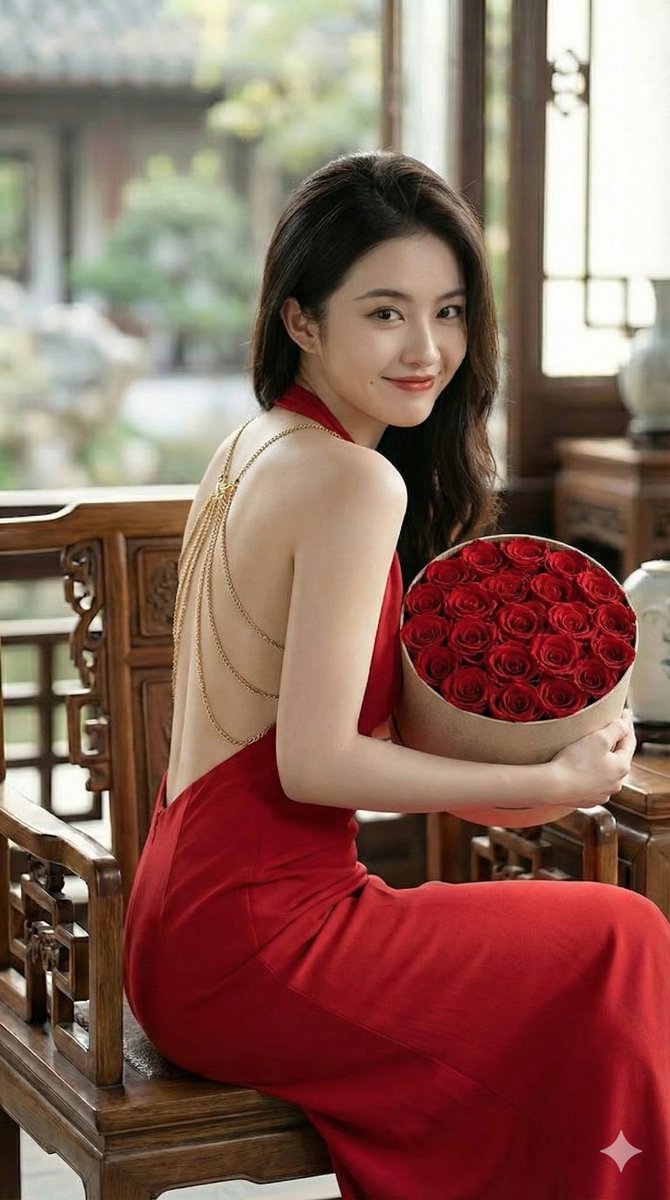 Romantic Opulence Portrait Prompt (Red Dress) 2