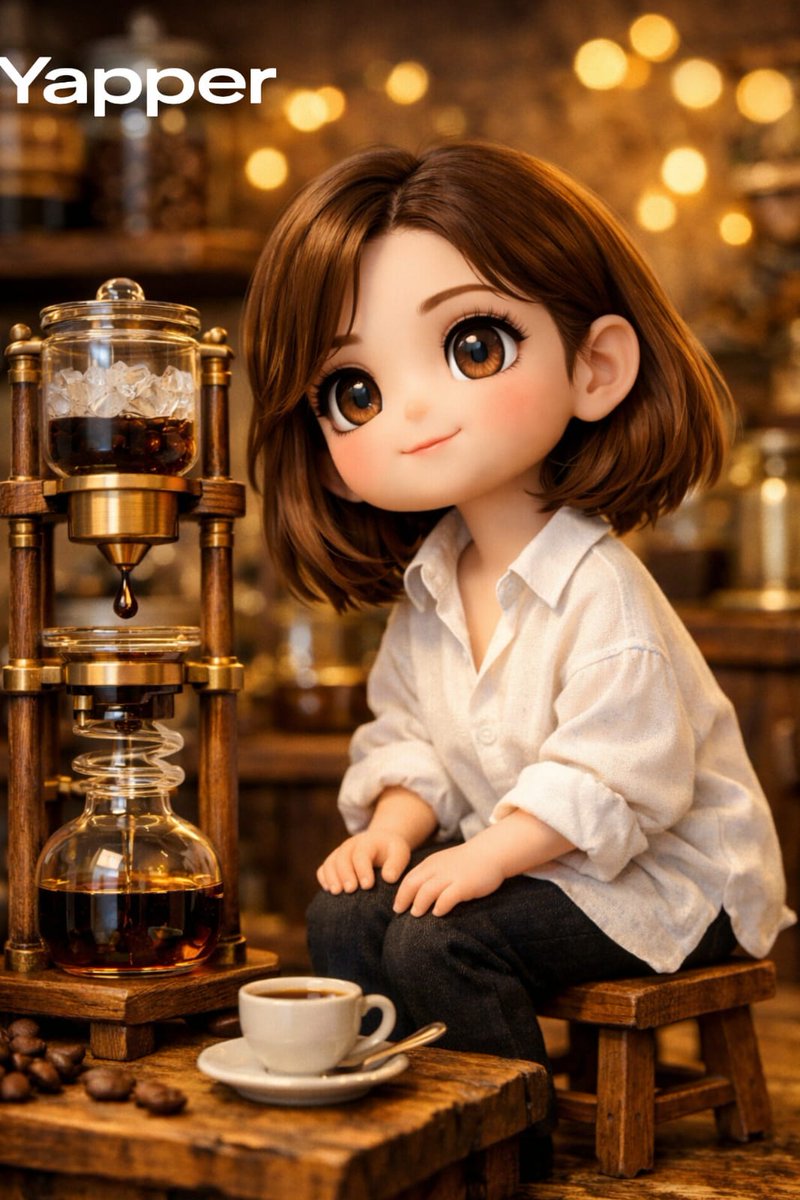 Miniature Coffee Shop Diorama with Chibi Girl 2