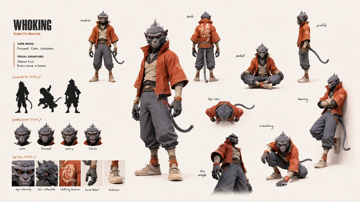 Kung Fu Character Storyboard Sheet 1
