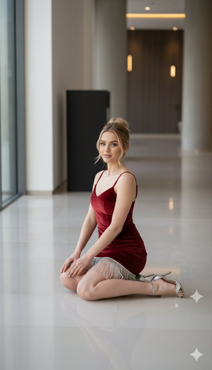 8K Ultra-High Definition Editorial Portrait in Ruby Red Velvet 2