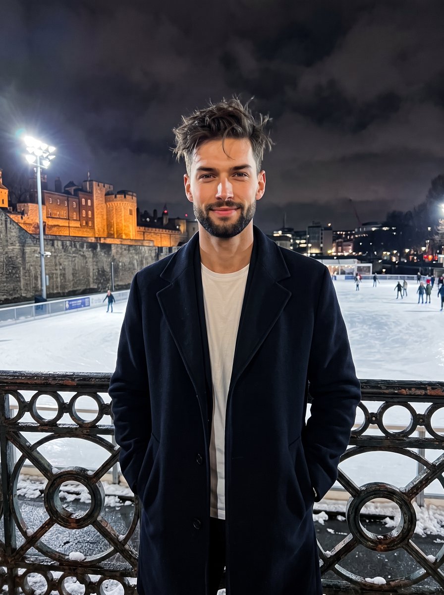 Male Winter Portrait at Ice Rink 1