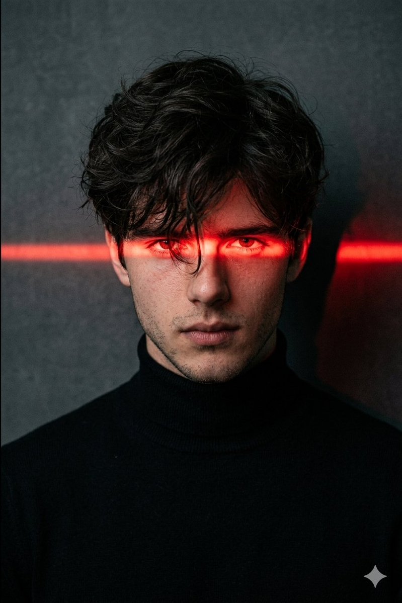 Dramatic Red Light Man Portrait 1