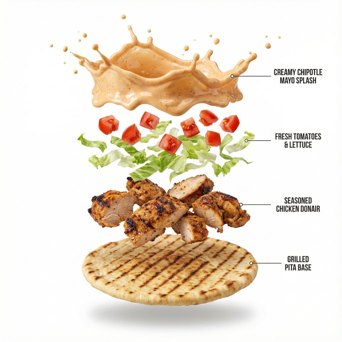 Shawarma Product Photography and Exploded Infographic 1