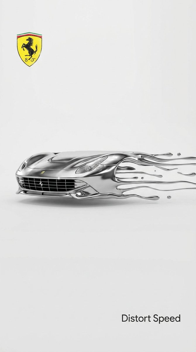 Surreal Minimalist Ferrari Print Ad 1