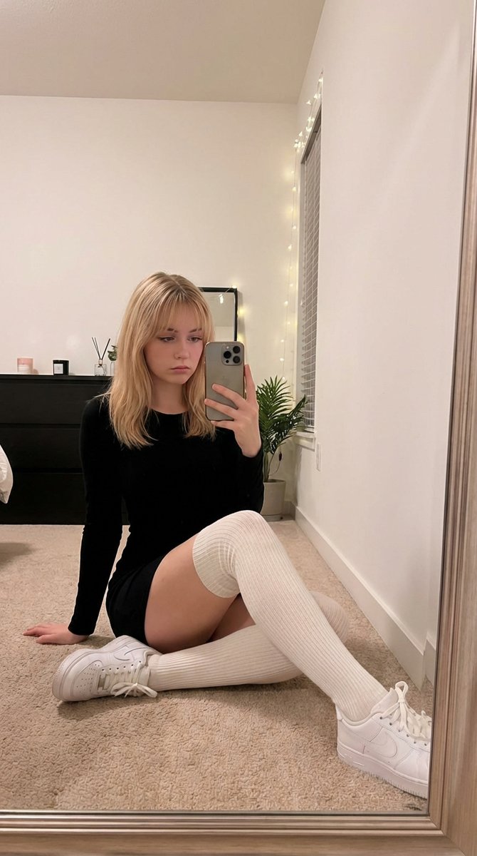 Candid Mirror Selfie in Soft Aesthetic Bedroom 1